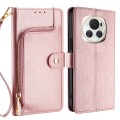 For Honor Magic6 Zipper Bag Leather Phone Case(Rose Gold)