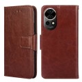 For Huawei nova 12 5G Crystal Texture Leather Phone Case(Brown)