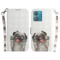For Motorola Edge 40 Neo 3D Colored Horizontal Flip Leather Phone Case(Pug)