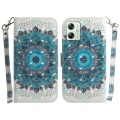 For Motorola Moto G54 3D Colored Horizontal Flip Leather Phone Case(Peacock Wreath)