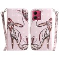 For Motorola Moto G84 3D Colored Horizontal Flip Leather Phone Case(Butterfly High-heeled)