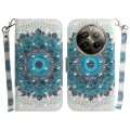 For Realme 12 Pro+ Global 3D Colored Horizontal Flip Leather Phone Case(Peacock Wreath)