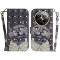 For Realme 12 Pro+ Global 3D Colored Horizontal Flip Leather Phone Case(Hug Cat)