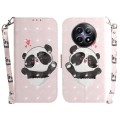 For Realme 12 5G 3D Colored Horizontal Flip Leather Phone Case(Heart Panda)