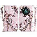 For Realme 12+ 3D Colored Horizontal Flip Leather Phone Case(Butterfly High-heeled)