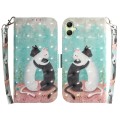 For Samsung Galaxy A05 3D Colored Horizontal Flip Leather Phone Case(Black White Cat)