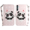 For Samsung Galaxy A15 3D Colored Horizontal Flip Leather Phone Case(Heart Panda)