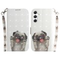 For Samsung Galaxy S24 5G 3D Colored Horizontal Flip Leather Phone Case(Pug)