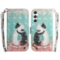 For Samsung Galaxy S24 5G 3D Colored Horizontal Flip Leather Phone Case(Black White Cat)