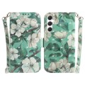 For Samsung Galaxy S24+ 5G 3D Colored Horizontal Flip Leather Phone Case(Watercolor Flower)