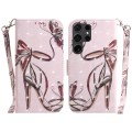 For Samsung Galaxy S24 Ultra 5G 3D Colored Horizontal Flip Leather Phone Case(Butterfly High-heeled)