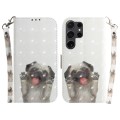For Samsung Galaxy S24 Ultra 5G 3D Colored Horizontal Flip Leather Phone Case(Pug)