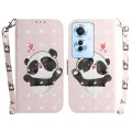 For OPPO Reno11 F Global 3D Colored Horizontal Flip Leather Phone Case(Heart Panda)