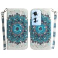 For OPPO F25 Pro 5G Global 3D Colored Horizontal Flip Leather Phone Case(Peacock Wreath)