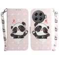 For Tecno Spark 20 Pro+ 4G 3D Colored Horizontal Flip Leather Phone Case(Heart Panda)