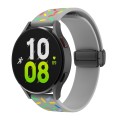 For Samsung Galaxy Watch 6 / 6 Classic Sports Rainbow Dots Magnetic Black Buckle Silicone Watch Band