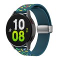 For Samsung Galaxy Watch 6 / 6 Classic Sports Rainbow Dots Magnetic Silver Buckle Silicone Watch Ban