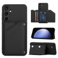 For Samsung Galaxy S23 FE 5G Skin Feel PU + TPU + PC Card Slots Phone Case(Black)
