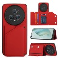 For Honor Magic5 Pro Skin Feel PU + TPU + PC Card Slots Phone Case(Red)