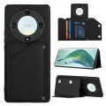 For Honor X9a Skin Feel PU + TPU + PC Card Slots Phone Case(Black)