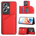 For OPPO A79 5G Global Skin Feel PU + TPU + PC Card Slots Phone Case(Red)