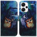 For Xiaomi Redmi Note 13 Pro+ 5G Coloured Drawing Flip Leather Phone Case(Oil Painting Owl)