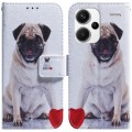 For Xiaomi Redmi Note 13 Pro+ 5G Coloured Drawing Flip Leather Phone Case(Pug)