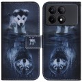 For Xiaomi Redmi K70E / Poco X6 Pro Coloured Drawing Flip Leather Phone Case(Wolf and Dog)