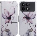 For Xiaomi Redmi K70E / Poco X6 Pro Coloured Drawing Flip Leather Phone Case(Magnolia)