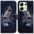 For Xiaomi Redmi Note 13 4G Global Coloured Drawing Flip Leather Phone Case(Lion)