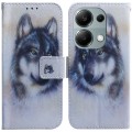 For Xiaomi Redmi Note 13 Pro 4G Coloured Drawing Flip Leather Phone Case(White Wolf)
