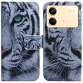 For Xiaomi Redmi Note 13R Pro Coloured Drawing Flip Leather Phone Case(Tiger)