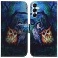 For Samsung Galaxy A15 Coloured Drawing Flip Leather Phone Case(Oil Painting Owl)