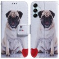For Samsung Galaxy A15 Coloured Drawing Flip Leather Phone Case(Pug)