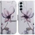 For Samsung Galaxy A15 Coloured Drawing Flip Leather Phone Case(Magnolia)
