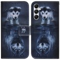 For Samsung Galaxy A05s Coloured Drawing Flip Leather Phone Case(Wolf and Dog)