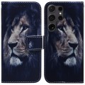 For Samsung Galaxy S24 Ultra 5G Coloured Drawing Flip Leather Phone Case(Lion)