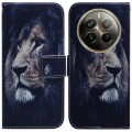 For Realme 12 Pro+ Global Coloured Drawing Flip Leather Phone Case(Lion)