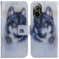 For Realme C67 4G Global Coloured Drawing Flip Leather Phone Case(White Wolf)