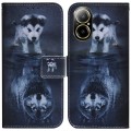 For Realme C67 4G Global Coloured Drawing Flip Leather Phone Case(Wolf and Dog)