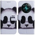 For Realme 12+ Coloured Drawing Flip Leather Phone Case(Panda)