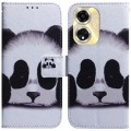 For OPPO A59 5G / A2M Coloured Drawing Flip Leather Phone Case(Panda)