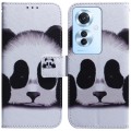 For OPPO F25 Pro 5G Global Coloured Drawing Flip Leather Phone Case(Panda)