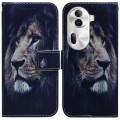 For OPPO Reno11 Pro Global Coloured Drawing Flip Leather Phone Case(Lion)