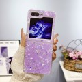 For Samsung Galaxy Z Flip5 Shell Pattern Glitter Shockproof Phone Case(Purple)