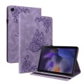 For Samsung Galaxy Tab 9+ Butterfly Flower Embossed Leather Tablet Case(Purple)
