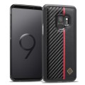 For Samsung Galaxy S9 LC.IMEEKE 3 in 1 Carbon Fiber Texture Shockproof Phone Case(Black)