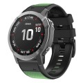 For Garmin Fenix 7 Pro 22mm Screw Buckle Diamond Texture Two Color Silicone Watch Band(Army Green+Bl
