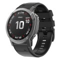 For Garmin Fenix 7 Pro 26mm Screw Buckle Diamond Texture Two Color Silicone Watch Band(Black)