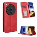 For OPPO Find X7 Ultra 5G Magnetic Buckle Retro Texture Leather Phone Case(Red)